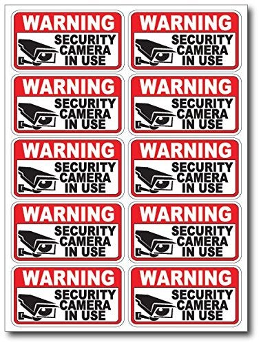 Decals by Haley 12Pk SECURITY CAM in USE Surveillance Burglar Alarm Decal Warning Vinyl Stickers - Image 2